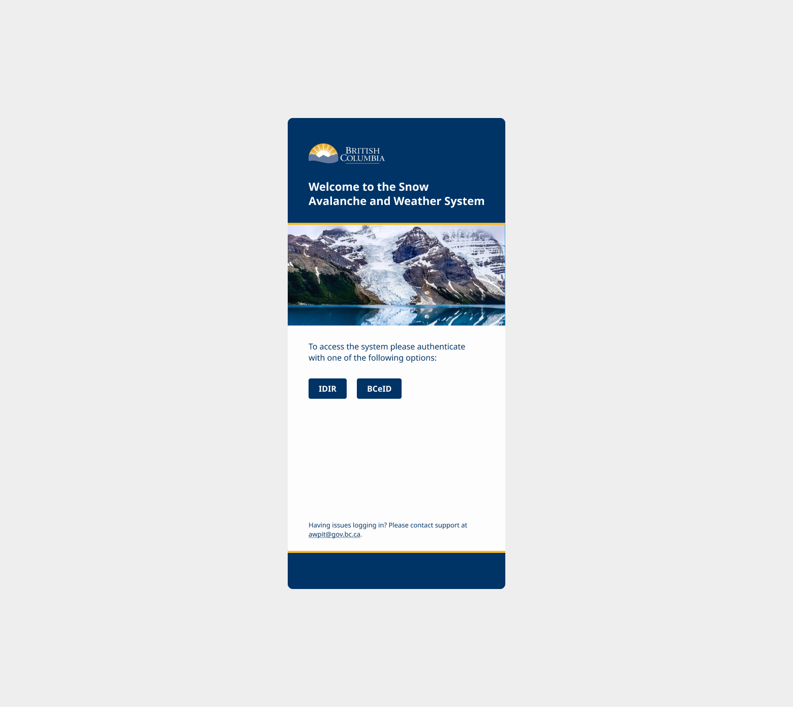 Weather and Avalanche home page